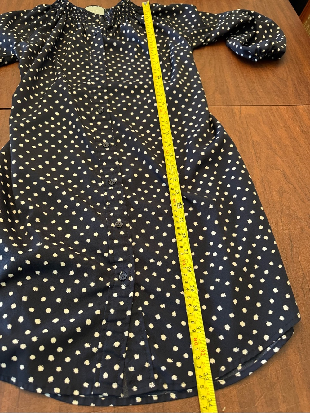 Maeve by Anthropologie mini dress Polka Dot Tie-Waist Dress XS Long Sleeve - Picture 11 of 14